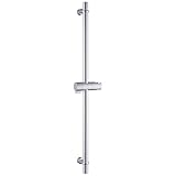 Kelleria Duschstange 70cm Edelstahl SUS304, Brausestange mit Duschkopfhalterung 360°Drehbar, Verstellbare Handbrause Stange Duschkopfhalter Höhenverstellbar, Variable Wandhalter Bohrlöcher, Chrom