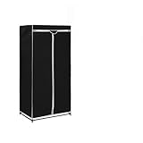LAPOOH Kleiderschrank, Schrank, Schlafzimmerschrank, Mehrzweckschrank, Schrank Schlafzimmer, Kellerschrank, Wardrobe Bedroom, Schwarz 75×50×160 cm