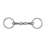 Equine Smile ES0117 Gebiss Wassertrense Doppelt Gebrochen aus Edelstahl Ringdurchmesser 65 mm Gebissstärke 16 mm (11.5 cm)