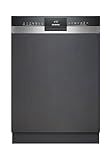 Siemens SN53ES27AE iQ300, Smarter Teilintegrierter Geschirrspüler 60 cm, Made in Germany, Besteckkorb, varioSpeed, automatische Türöffnung, hohe Hygieneleistung, automatik Programme, Gebürsteter Stahl