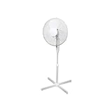 ito electronics ito Standventilator 40 cm Durchmesser weiß-oszillierend + 3 Geschwindigkeiten einstellbare Höhe/Verstellbarer Neigungswinkel, 40 x 14 x 125 cm