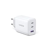 UGREEN USB C Ladegerät 65W 3-Port USB-C Netzteil PPS Schnellladegerät PD Charger 60W kompatibel mit MacBook Pro/Air, iPad Pro/Air, iPhone 15/15 Pro Max/14, Galaxy S24 Ultra, Pixel, Steam Deck (Weiß)