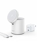 Anker 623 Magnetisches kabelloses Ladegerät (MagGo), 2-in-1 Kabellose Ladestation mit 20W USB-C Ladegerät, für iPhone 13/12 Serie, AirPods Pro (Dolomite White)