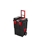 Kistenberg 2 in 1 Werkzeugtrolley Werkzeugkiste Werkzeugkasten Werkstattkoffer Rollende Werkstatt (Klemmverschlüssen, Organizer im Deckel, Staubdicht, 450 x 360 x 640 mm (Mit Kunststoff-Verschluss)