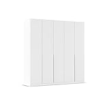 Rauch Möbel Alabama, Kleiderschrank für Schlafzimmer, Kinderzimmer, Wohnzimmer, Garderobe, Flur, 5-türig, mit Zubehör Basic, Farbe Weiß, Breite 226 cm