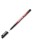 edding 141 F Permanenter Folienschreiber - schwarz - 1 Stift - Rundspitze 0,6 mm - Stift zum Schreiben auf Glas, Kunststoff, Folien und glatten Oberflächen - schnelltrocknend, wisch- und wasserfest