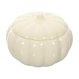 VICASKY Kürbisförmiger Keramikbehälter Multifunktionale Aufbewahrung für Süßigkeiten Tee Kaffeebohnen Dekorativer Zuckerdose und Feuchtigkeitsgeschützt für Zuhause