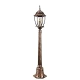 Kreative Continental Glass E27 Laterne Wasserdichte Außenstehlampe 2-flammig Aluminium Villa Gartenleuchten Rasenleuchte Graslicht Säule Laternenpfahl Straßenlaterne Säulenleuchte Außenleuchte (Bron