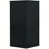 SAYEYBU Paketboxen FüR Den AußEnbereich, Paketbox Aus Stahl, Diebstahlsichere, AbschließBare Paketbox FüR Den AußEnbereich, Paketbox FüR Haus, Veranda Und Bordsteinkante,Schwarz,86 * 40 * 42cm