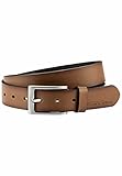 camel active Herren Ledergürtel Herren aus 100% Rindsleder | Kürzbarer Anzuggürtel | 3.2cm breiter Gürtel in Schwarz, Braun und Dunkelbraun Braun menswear-M