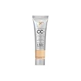 IT Cosmetics Your Skin But Better CC Cream LSF 50+, 12 ml, Hochpigmentierte Mehrzweck-Creme mit LSF 50, Getönte Anti-Aging-Tagescreme, Foundation, Concealer & Pflege in einem, Farbton Medium