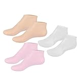 Beatifufu 3 Paare Fuß Peeling Socken Elastische Feuchtigkeitssocken Wiederverwendbare Lotion Socken