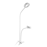 55,9 cm flexibler Schwanenhals-Arm, dimmbar, USB-betriebenes Selfie-Ringlicht mit 9,1 cm Telefonhalter für Live-Streaming, Videoaufnahmen, Make-up, Selfies