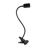 SCNNC E27 Lampenfassung mit Clip, 360° Verstellbarer Schwanenhals, E27 klemmleuchte Langes Kabel mit Schalter mit Stecker, für Tiere, Wachsende Pflanze, Tischlampe, Schwarz (ohne Glühbirne)