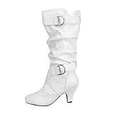 Weitschaftstiefel Damen, Stiefel Schwarz, Damen Schuhe herbste Stiefel Flache Stiefeletten Weitschaftstiefel Kniehoch Lederstiefel Schnürboots Leder Ankle Boots Mit Weitem Schaft