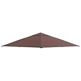 Outsunny Pavillondach für Gartenpavillon ca.3 x 3 m, wasserabweisend, Ersatzdach, Pavillonabdeckung, Sonnenschutz, 8 Wasserabflusslöcher, Polyester, Kaffee