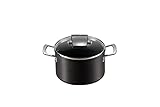 Le Creuset Aluminium-Antihaft Fleischtopf mit Glasdeckel, Ø 20 cm, Für alle Herdarten inkl. Induktion geeignet, Anthrazit/Silber, 51102200010502