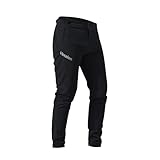 VEXALON Mountainbike-Hose für Kinder, Jungen, Jugendliche, Radfahren, Reiten, BMX-Hose, schnelltrocknend, leicht, atmungsaktiv, MTB-Hose, Schwarz, 14 Jahre