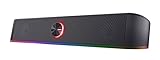 Trust Gaming Stereo Soundbar mit RGB Beleuchtung GXT 619 Thorne - Computer Boxen, 2.0 Lautsprecher mit RGB LED-Beleuchtung, Stromversorgung über USB, 12W, PC/Laptop, Schwarz