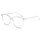 LAKJUOZ Blaulichtfilter Brille Damen Herren Blaulichtfilter Brille Computerbrille Blaulichtbrille Ohne Sehstärke Rechteckrunde Brillen Gaming Schutzbrille