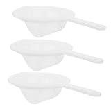 3 Stück Sojamilch-Filtersieb Nussmilchbeutel wiederverwendbar Milchfilter Artemia Fisch Tank Netz Plastiksieb braten Fischnetz feinmaschiges Sieb mit Griff Nylon Weiß