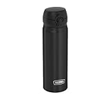 THERMOS ULTRALIGHT BOTTLE 0,75l, charcoal black, Isolierflasche Edelstahl mit Safe Flow Lid, 10 h heiss / 20 h kalt, spülmaschinenfest, BPA-frei