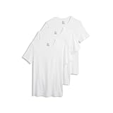 Jockey Herren Unterhemd Smooth Fit Baumwolle Stretch Rundhals Unterhemd - 3er Pack, Rauten - Weiß, Mittel