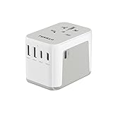 TESSAN Reiseadapter Weltweit, Universal Reiseadapter mit 2 USB A und 3 USB C, Internationaler Steckdosenadapter, Reisestecker Adapter Weltweit für USA England Japan Thailand Australien, Travel Adapter