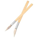 Anneome 2 Stück Teiliges Schmuck Marmorierwerkzeug mit Bambusgriff Natürlicher Polierstab Komfortabel und Sicher für Gold und Silberglättung Profi und Heimgebrauch