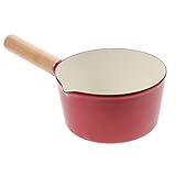 Gatuida Emaille Kleiner Simmertopf Kleiner Porzellan Saucentopf Töpfe Stielkasserolle Kochtopf Antihaftbeschichteter Pfannengriff Gasherd Emaille Topf Einzeltopf Kochgeschirr
