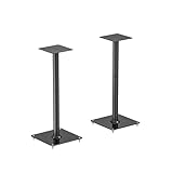 HALTERUNGSPROFI Lautsprecherständer Metall Glas für Satelliten Surround Boxen Paar (2Stück) je 25 kg belastbar LSTSL4-B
