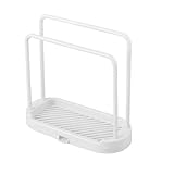 Küchengeschirrtuchhalter - Geschirrtuchhalter mit Abtropfschale - Doppelstangen-Design,kann Mehrere Reinigungstücher Gleichzeitig Aufhängen,Abnehmbar für Einfache Reinigung,für Lappen,Schwämme,Bürsten