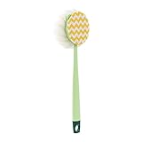 NGYYIO Körperbürste Double-Sided Sponge Bath Brush Long Handle Soft Hair Back Body Shower Brushes Exfoliator Skin Massager Cleaning Brush