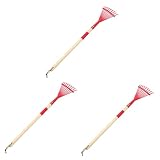 ibasenice 3 Stück Detachable Gartenrechen Leichter Holzrechen für Laubräumen und Gartenarbeiten Design Vielseitiges Gartenwerkzeug