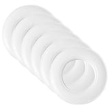 Warmhm 6 Stück Stiller Ring -Stoffschnalle Ring weiße Gardinenringe Gardinenstangenringe Vorhängeringe Haken Vorhangfassungen Vorhangösen wiederverwendbar Kunststoffringe Plastik