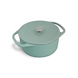 SPRINGLANE Cocotte mit Deckel – Gusseisen Topf Bräter Schmortopf Kochtopf Induktion – 24 cm rund, 4 l - Mint…