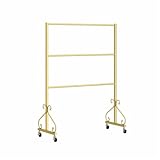 Robuster Roll-Kleiderständer – 3-stöckige Metall-Kleidung mit Rollen, freistehender Schrankbügel für Mäntel, Kleider und Accessoires – 80 x 40 x 130 cm