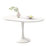 Esstisch runder ausziehbar, Esszimmertisch/Küchentisch für 2-6 Personen, moderner Couchtisch/Holztisch, Oval Tisch/Ausziehtisch für Küche, Wohnzimmer, Esszimmer, 100/140 x 100 x 75 cm (Weiß) (Weiß)