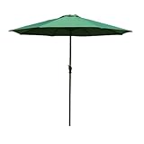 270cm Tischschirm für Outdoor, Runder Sonnenschirm mit einfacher Kurbel und 8 Stabilen Rippen für Garten, Restaurant, Strand, Terrasse (Size : White)