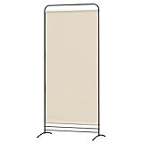 Angel Living Paravent 1 Teilig Klappbar Raumteiler Freistehend Sichtschutzwand Raumteiler Stellwand Trennwand Sichtschutz für Büros, Balkon,Schlafzimmer,Außengarten,81cm x 180cm Beige