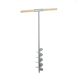 Handerdbohrer Erdlochbohrer (Ø 120 mm) aus pulverbeschichtetem Stahl, flexibler Holzgriff, Länge ca. 99 cm - 2,2 kg I Erdbohrer, Pfahlbohrer, ‎Handerdbohrer, Pflanzbohrer