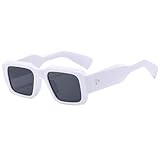 Herren Outdoor Quadratische Sonnenbrille Damen Autofahren Pendeln Urlaub(White)