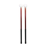 Drum Sticks Alloy Handle Felt Mallet Head Drumsticks Anti-Slip Drum Sticks Musical Instrument Percussion Accessories 1 Pair