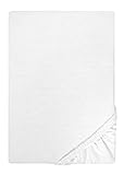 biberna Jersey-Spannbetttuch 0077155 weiß 1x 90x190 cm - 100x200 cm
