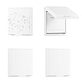 4 Stück Steckdose Regenschutz Typ 86 Lichtschalter Abdeckung Selbstklebende, Schalter Abdeckung Steckdosenabdeckung Weiß, Wasserdichte Steckdosenschutz, Flip Steckdose Abdeckungen für Bad Garten Küche