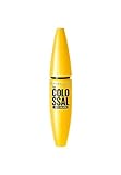 Maybelline New York Schwarze Wimperntusche mit Collagen für voluminöse Wimpern in nur einem Auftrag, Volum'Express The Colossal Mascara, 100% Black, 1 x 10,7 ml