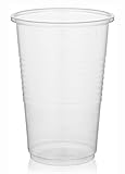 Trinkbecher | Eichstrich 0,2l | Bierbecher Plastikbecher Einwegbecher aus Kunststoff PP (Polypropylen), Transparent klar | Ausschankbecher (200)