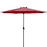 JOVISUNSHADE Terrassenschirm für den Außenbereich, 2,7 m, Tisch-/Terrassenschirm, Sonnenschirm aus Aluminium mit Druckknopf, neigbar und Kurbel, Terrassenschirm für Pool, Veranda, Garten, Deck,