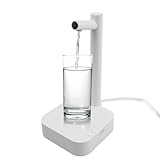 Desktop Wasserspender für Trinkwasser, 7 Stufen Quantitativer Automatischer Water Dispenser, Elektrischer Wasserflaschenspender, Automatischer Wasserspender, USB Wasserflaschen Pumpe (Weiß)