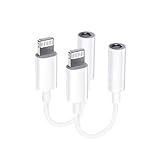 AZOWYU Lightning auf 3.5mm Klinke Adapter MFI Zertifizierung Kopfhörer Adapter für iPhone AUX Audio Kabel Splitter Kompatibel mit iPhone 13/12/11/XS/XS Max/XR/X/8/7 für Alle iOS Systeme - 2er Pack